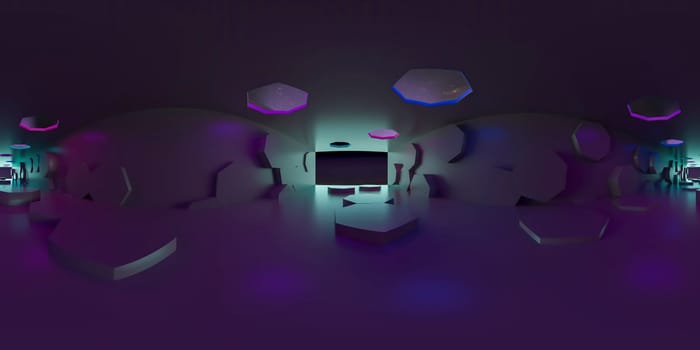 3d illustration, 3d rendering, vr 360 panorama abstract images of the geometry background