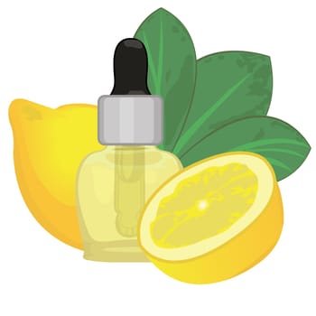 Lemon essential oil vector illustration Aromatherapy Health care