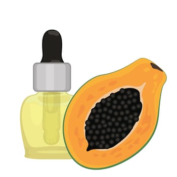 Papaya seed essential oil vector illustration isolated