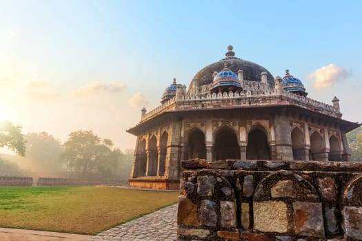 Tomb of Isa Khan, the Humayun's Tomb garden, India, New Delhi.