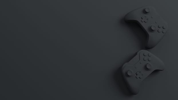 Game competition. single grey color joystick with some background 3D rendering
