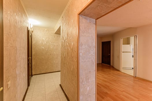 Russia, Moscow- November 15, 2019: interior room apartment modern bright cozy atmosphere. room doors, repair corridor