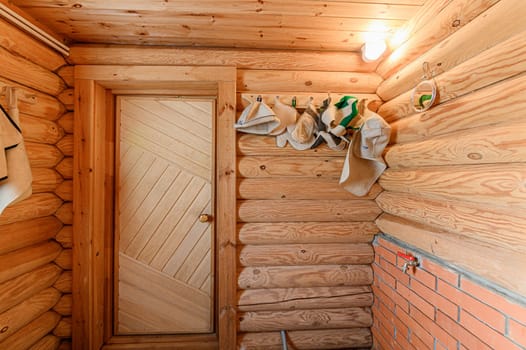 Russia, Moscow- November 15, 2019: interior room apartment modern bright cozy atmosphere. general cleaning, home decoration, bathhouse, sauna