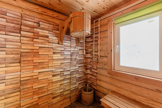 Russia, Moscow- November 15, 2019: interior room apartment modern bright cozy atmosphere. general cleaning, home decoration, bathhouse, sauna