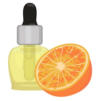 Orange essential oil vector illustration Aromatherapy Health care