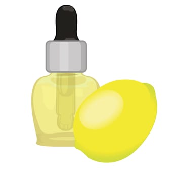 Lemon essential oil vector illustration Aromatherapy Health care