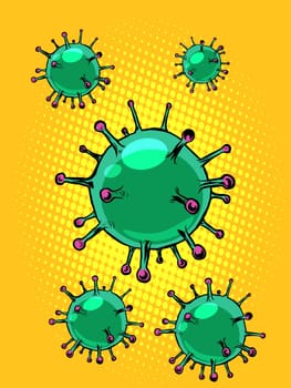 coronavirus covid19 virus. Pop art retro vector illustration kitsch vintage 50s 60s style