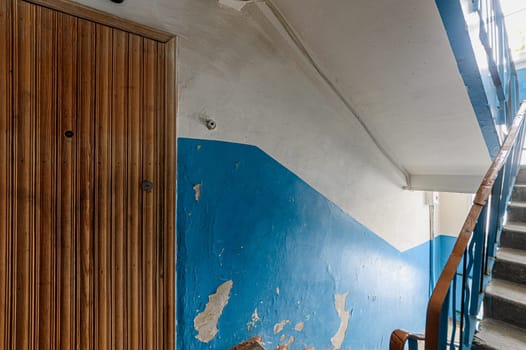 Russia, Moscow- November 15, 2019: interior room public place, porch. doors, walls, corridors