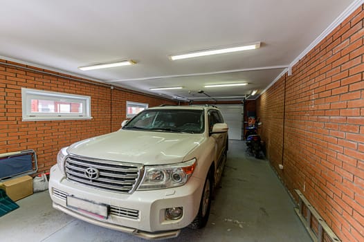 Russia, Moscow- November 15, 2019: interior room bright modern car garage
