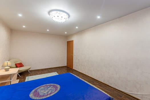 Russia, Moscow- November 15, 2019: interior room apartment modern bright cozy atmosphere. general cleaning, home decoration, preparation of house for sale