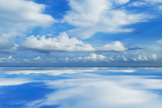 The beautiful sky and sea with nice reflection