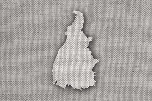 Map of Tocantins on old linen