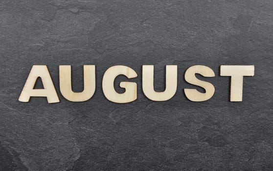 Term from wooden letters on slate board