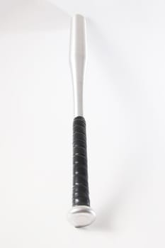 Aluminum baseball bat isolated on a white background.