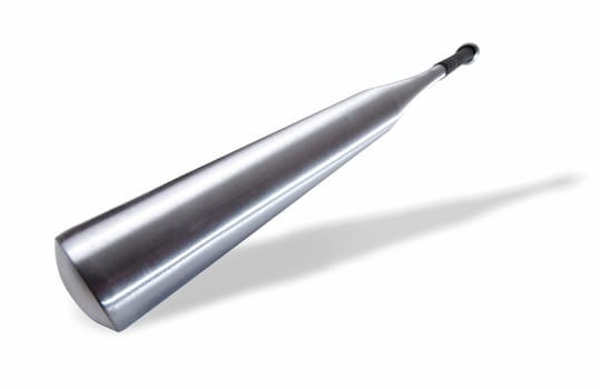 Aluminum baseball bat isolated on a white background.
