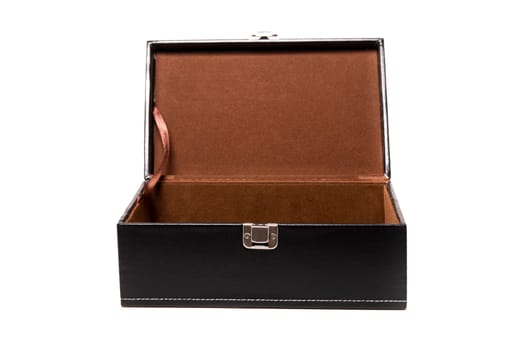 black jewerly box isolated on a white background.