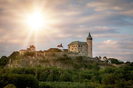 castle Kuneticka Hora at sunset - Czech Republic