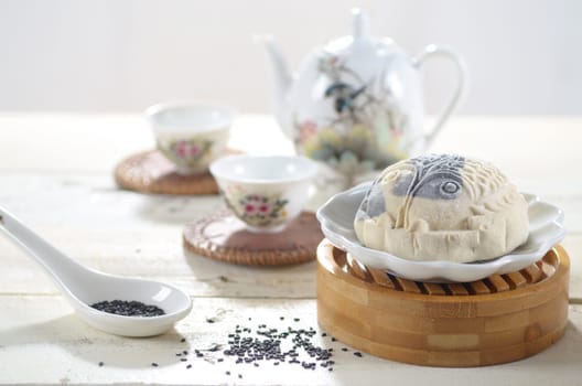 Mooncake ,Chinese mid autumn festival food.