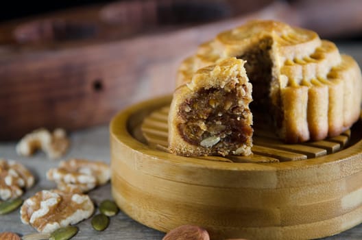 Mooncake ,Chinese mid autumn festival food.