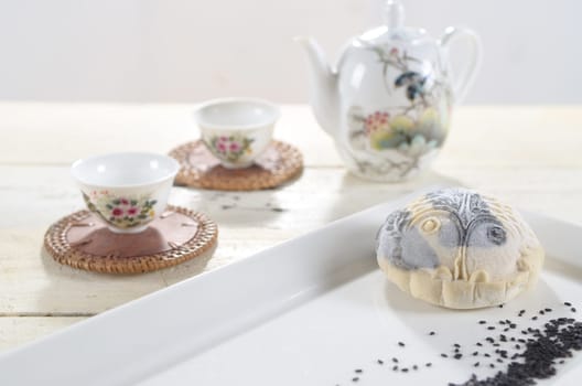 Mooncake ,Chinese mid autumn festival food.