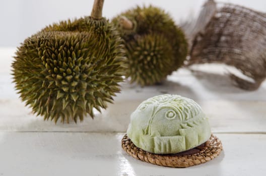 Durian Mooncake ,Chinese mid autumn festival food.