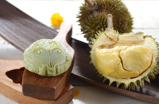 Durian Mooncake ,Chinese mid autumn festival food.