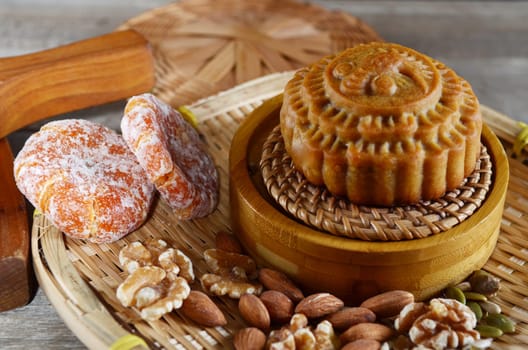 Mooncake ,Chinese mid autumn festival food.