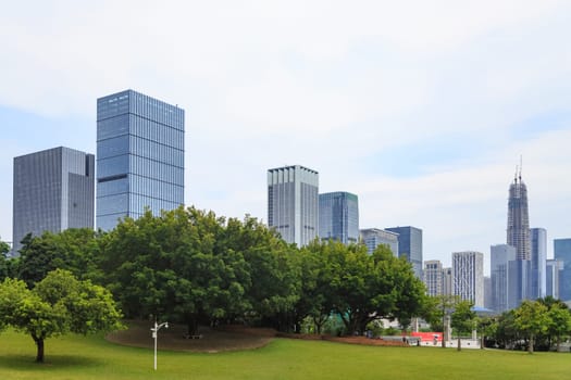 Green zone in the metropolis, ecological zone of the business city center, Shenzhen, China