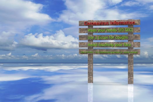 The 3d rendering of corona virus advice with nice background