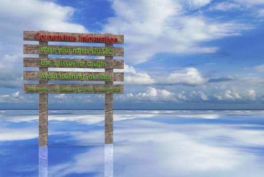 The 3d rendering of corona virus advice with nice background