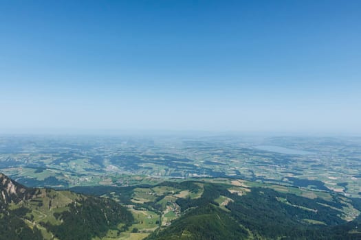 View from the mountain Pilatus at Lucerne, Switzerland with copy space