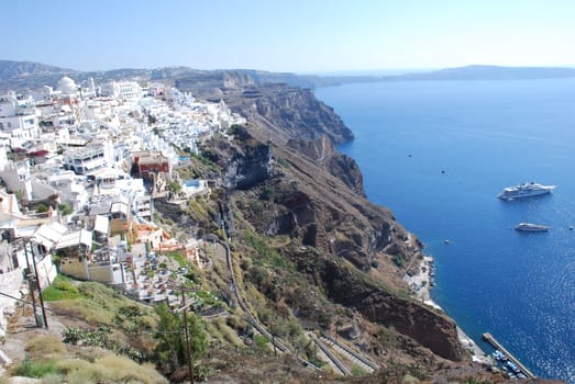Island of Santorini Thira Donkey Trail Cyclades Cliff Cruises
