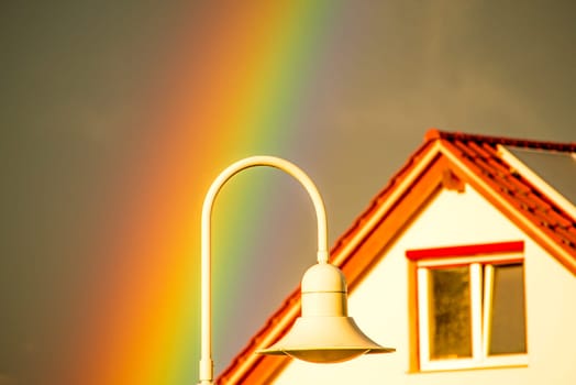 rainbow in the city