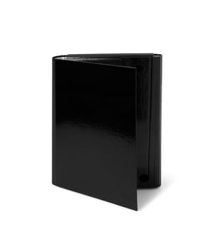 Black leather folder isolated on white background. With clipping path