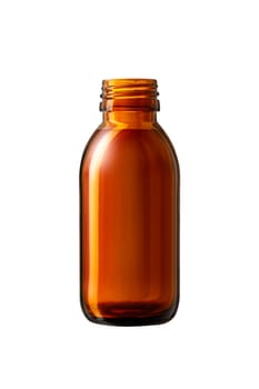 Open medicine bottle close up isolated on white background