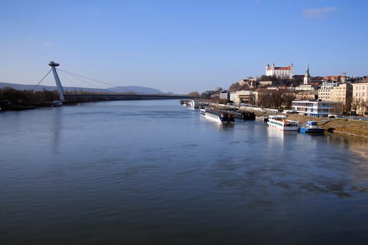 Bratislava river view in a sunny day