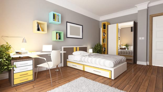 teen young bedroom interior design idea