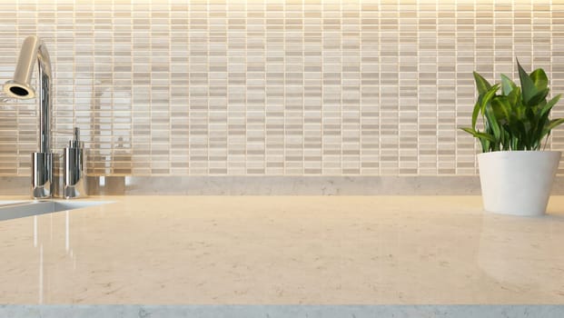 white ceramic modern kitchen design background with kitchen marble desk space for your design and montage product