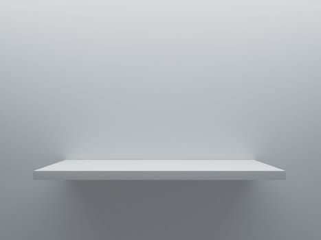 empty shelf stand on the wall 3D rendering