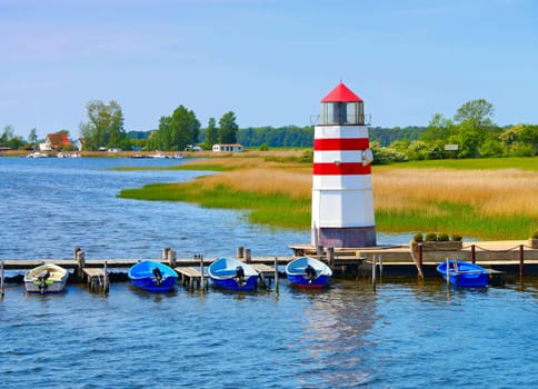the lighthouse on island Ummanz, Ruegen in Germany
