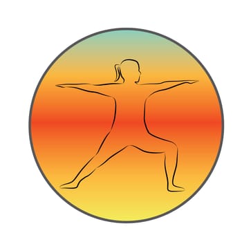 A girl in yoga pose vector icon on a white background isolated