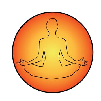 A girl in yoga pose vector icon on a white background isolated