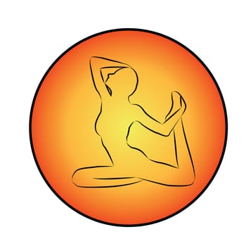 A girl in yoga pose vector icon on a white background isolated