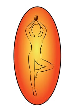 A girl in yoga pose vector icon on a white background isolated