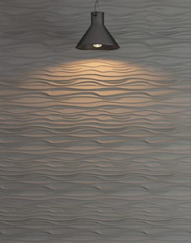 Interior wave wall decoration, interior wall panel pattern and background