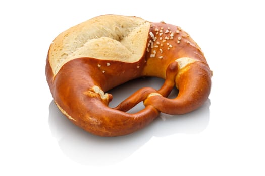 Swabian lye pretzel with salt white isolated