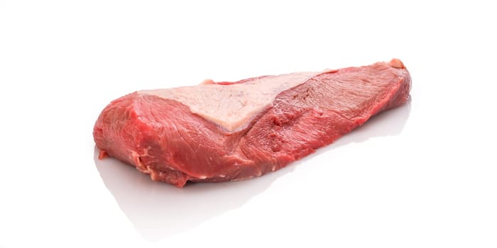 Cap of rump veal white isolated