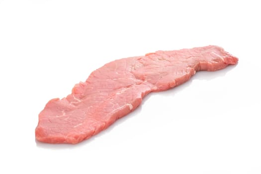 Veal cutlet raw white isolated