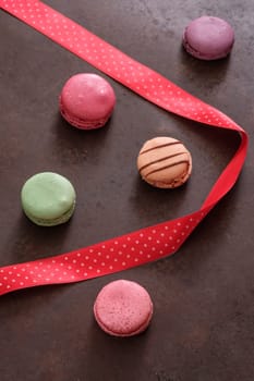 French speciality macarons in vertical format