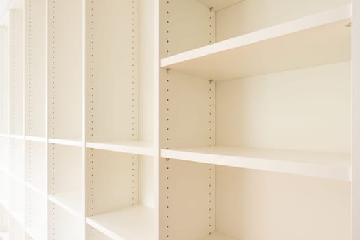 Empty white rack furniture close-up
